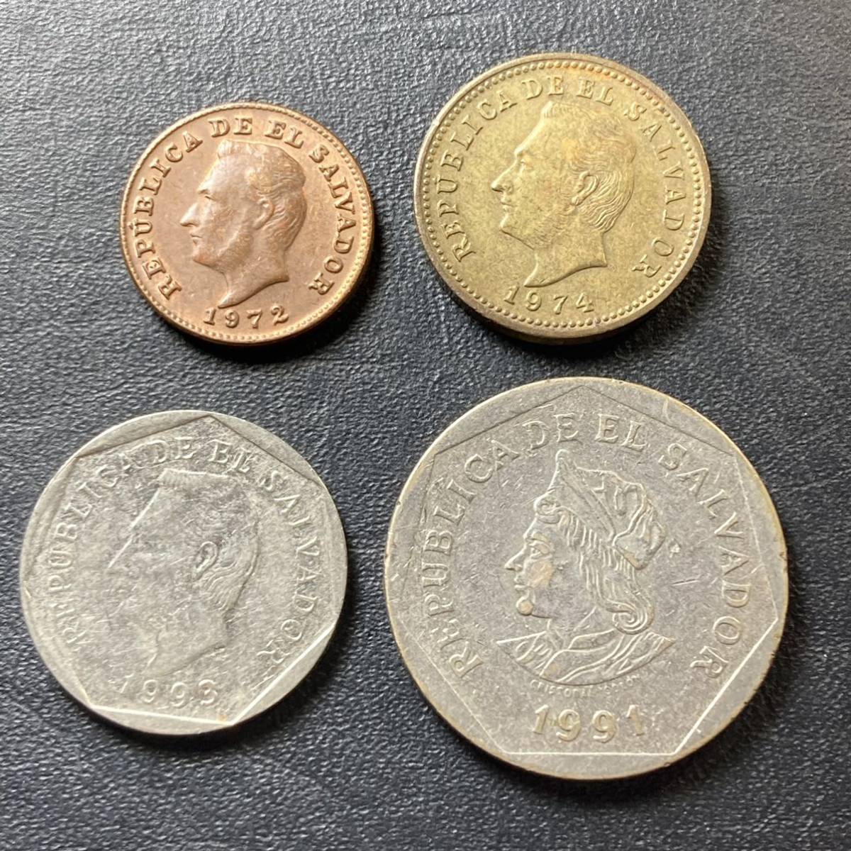 【j013】古銭外国銭 エルサルバドルのコイン 4枚セット(^ ^)_画像2