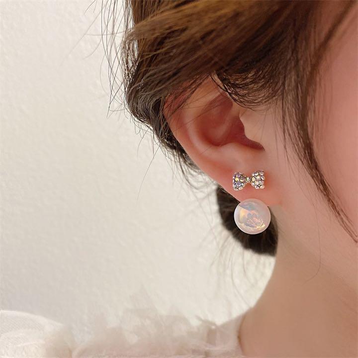 N0540 可愛いリボンのピアス レディース 大人気 アレルギー対応