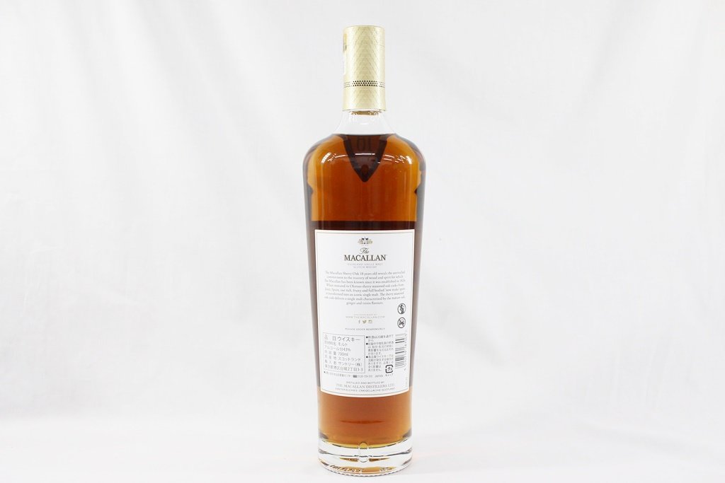 ◎ 【1スタ！】未開栓 The MACALLAN ザ・マッカラン 18年 シェリーオーク スコッチ ウイスキー お酒 箱付き 700ml 43％ h_z_画像5