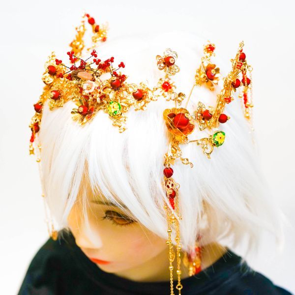 中国 髪飾り 古代 金 玉線 王妃 髪留め ヘアアクセサリー かんざし