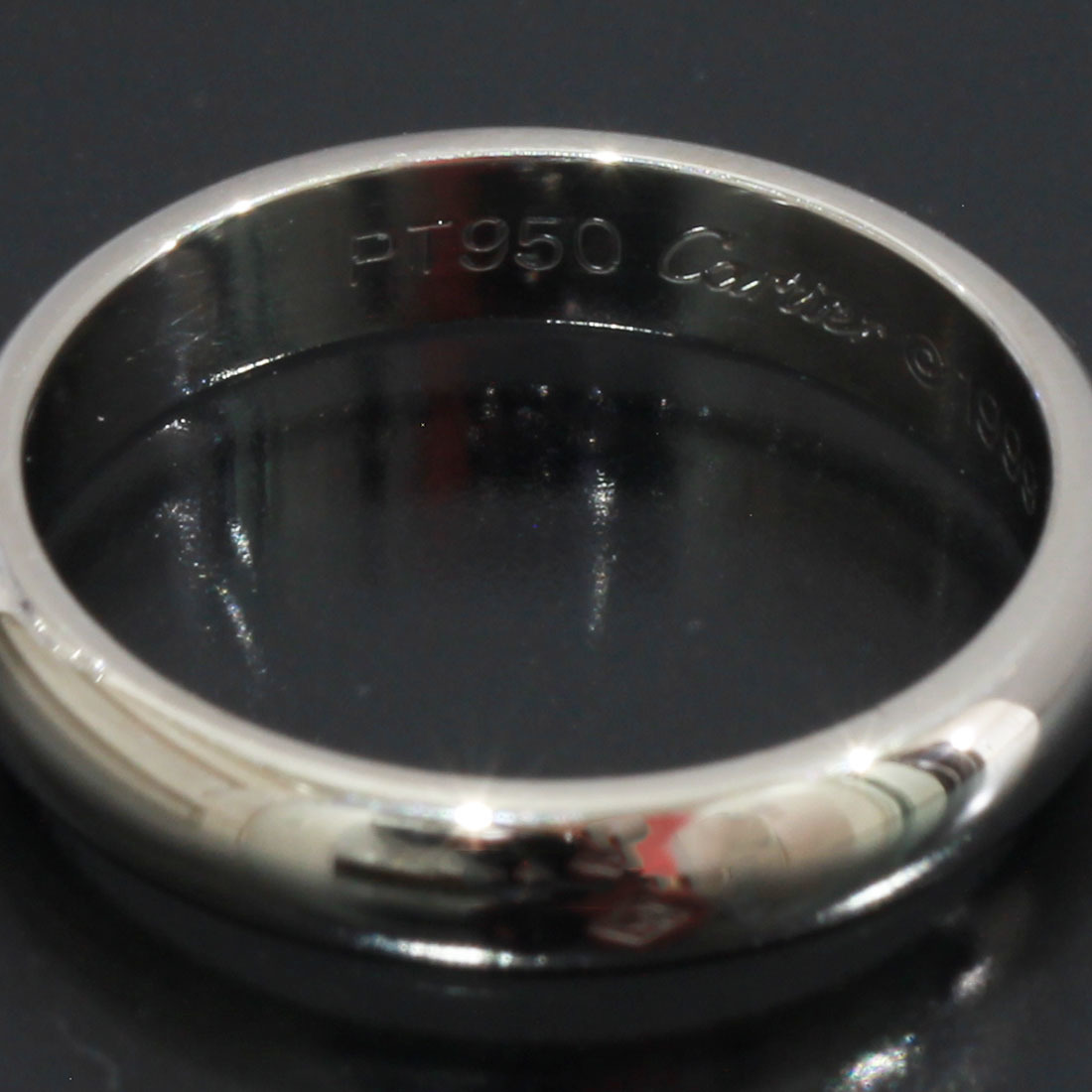 カルティエ ワイドリング 49 ウエディング 結婚指輪 PT950 中古 D9881