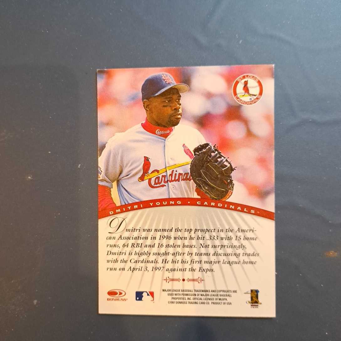 DMITRI YOUNG 1997 DONRUSS SIGNATURE SERIES 直筆サインカード 直書き CARDINALS の画像2