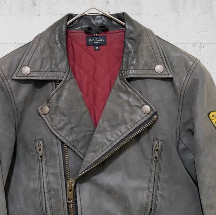 Paul smith レザー ダブル ライダースジャケット TRIUMPH 牛革