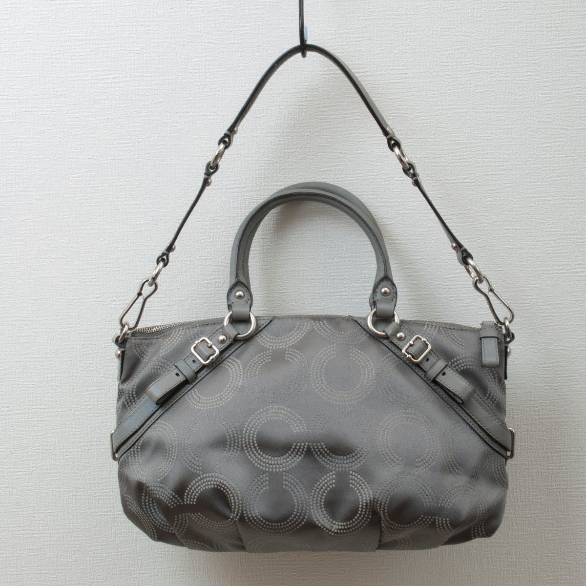 【極美品】COACH(コーチ) マディソン オプアート ソフィア 2way ハンドバッグ グレー 15935 レディース 中古
