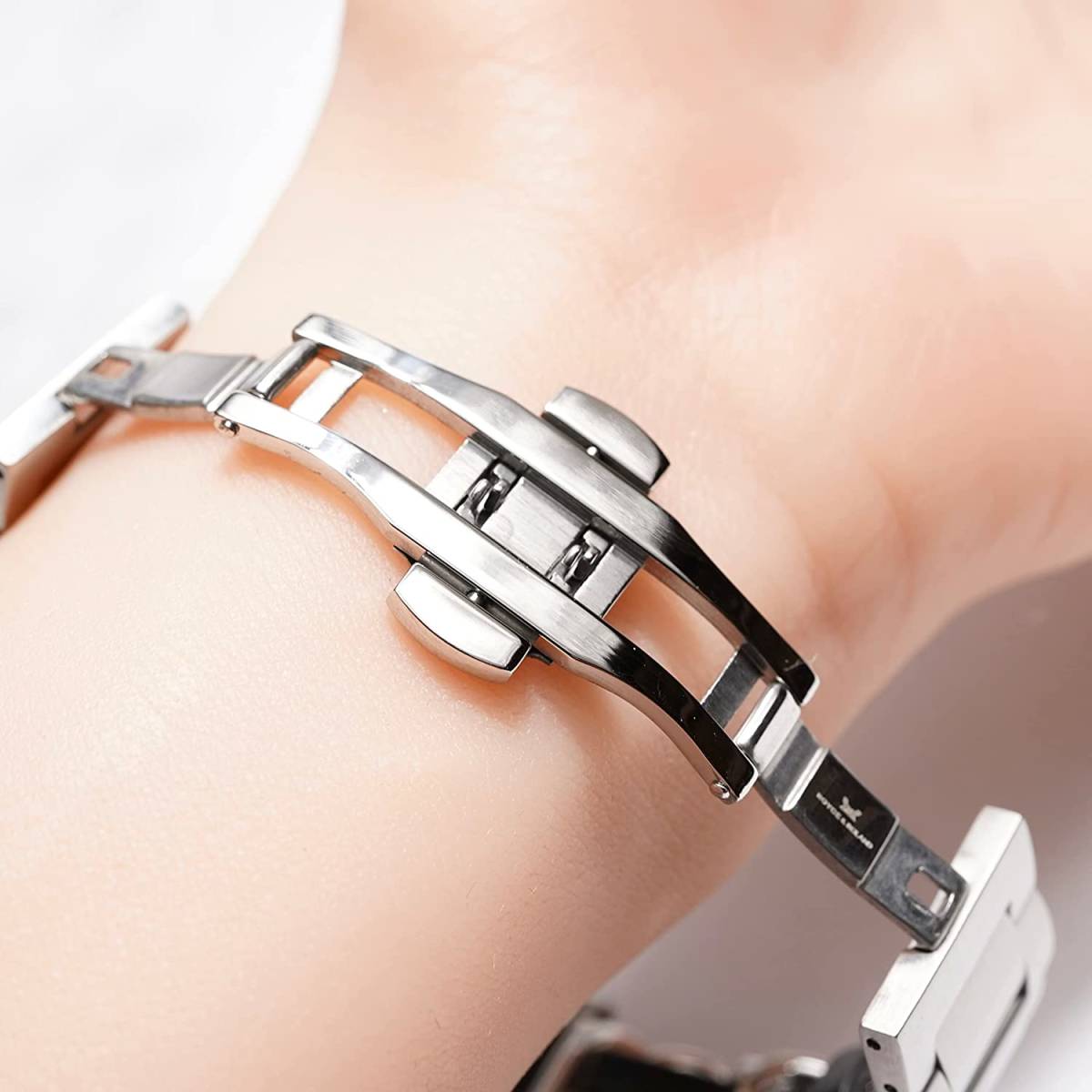 Royce&Roland Apple Watch ステンレス チェーン 本革レザー ベルト