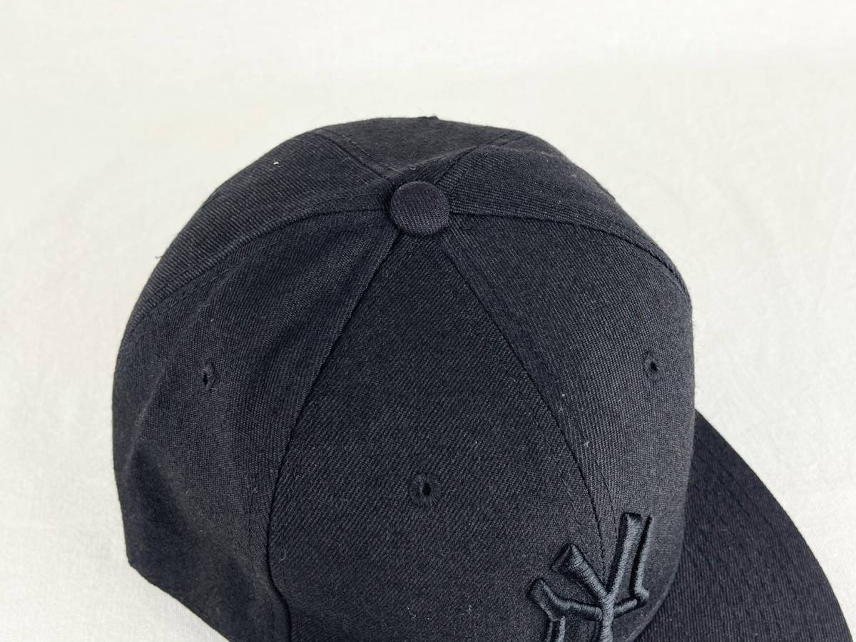 希少《Dead Stock / YANKEES》90s2000s デッド【 NEW ERA アメリカ製 59FIFTY ヤンキース 黒黒 ベースボール キャップ 7 3/4 ビンテージ 】_画像3