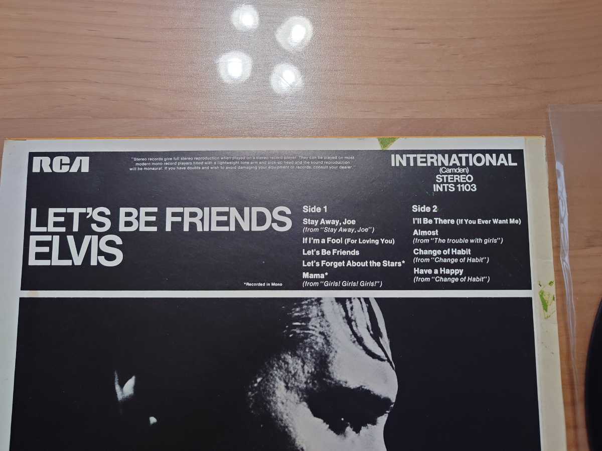 ★エルビス・プレスリー ELVIS PRESLEY★Let's Be Friends★LPレコード★ジャケット汚れあり、破損あり★中古品