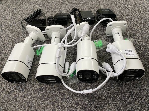 POE防犯カメラ4台セット ONVIF対応 500万画素2880*1620 H.264+録画録音 金属製 屋外IP66防水防塵 初期不良2週間交換保証「POE-60S-4MMx4」