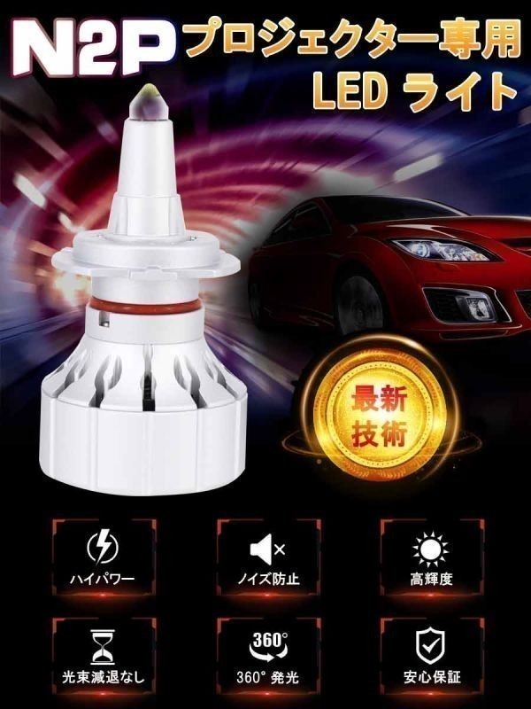 LEDヘッドライト HB3 9500LM 6500K 2個入り フォクランプ バイク 12V 24V キャンセラー付き 在庫処分1ヶ月保証「N2P-HB3.A」_画像2