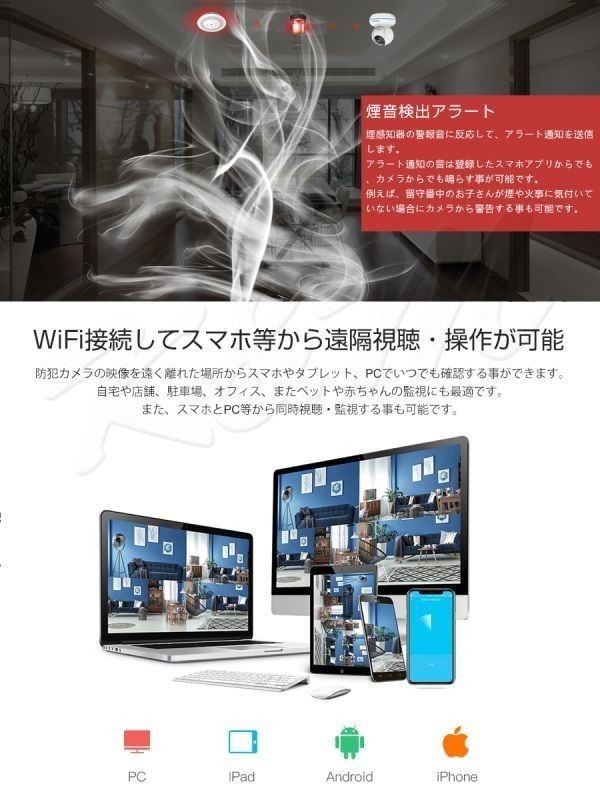 小型 防犯カメラ ワイヤレス C22Q WQHD 2K 1440p 500万画素 ONVIF対応 MicroSD 録音 遠隔監視 IP 在庫処分1ヶ月保証「C22Q.A」_画像7