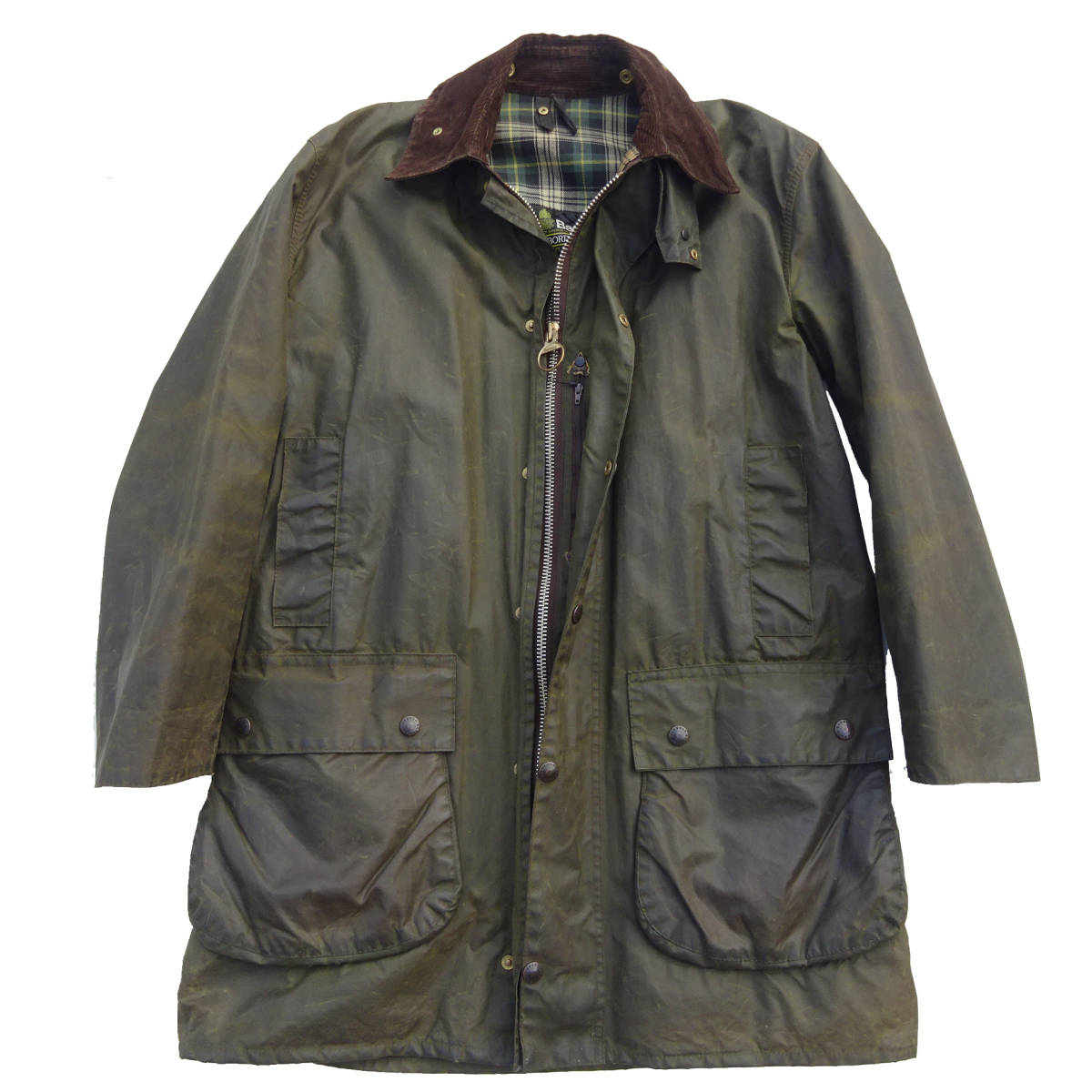 英国製　1980'S　1985年製　Barbour　バブアーボーダー BORDER ビンテージ2ワラント2クレスト時期イギリス製オイルドジャケットコート40_画像4