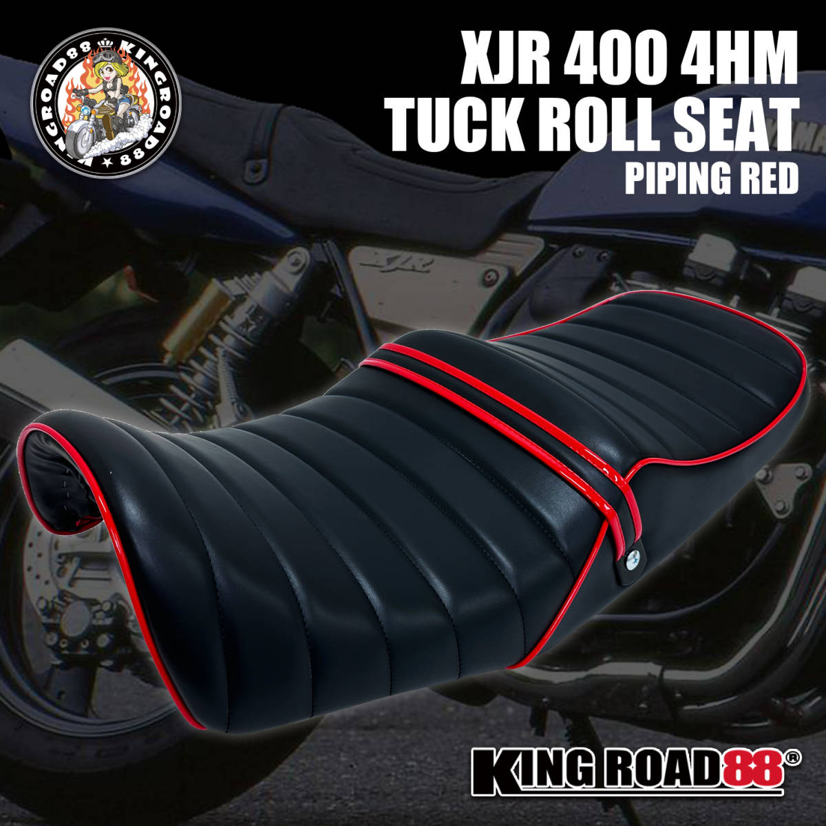 爆買いHOT XJR400 前期 タックロール 白皮 ボタン 付き シート bnht0
