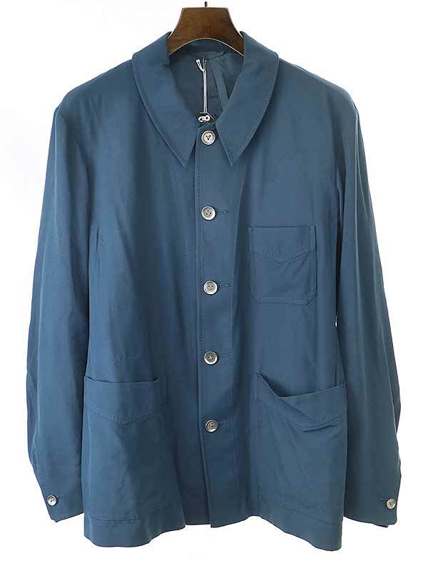 SUN Kakke サンカッケー 21SS シルクシャツジャケット ブルー サイズ:S メンズ