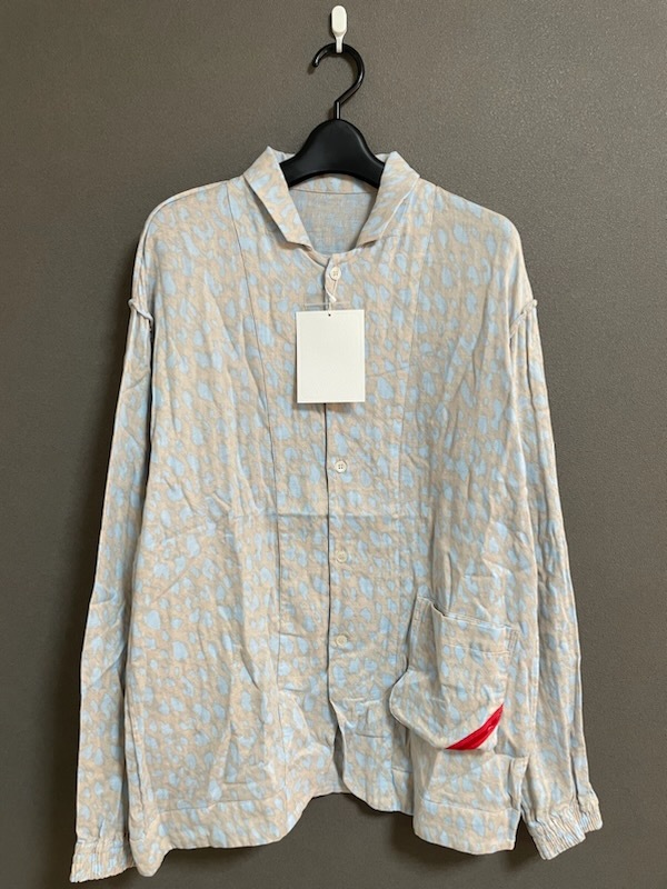 新品 PHINGERIN NIGHT SHIRT LEO GAUZE レオパード パジャマ シャツ ジャケット PD-191-FST-012 フィンガリン M サンド_画像2