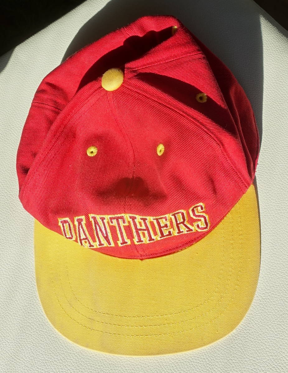 ★PANTHERS パンサーズ キャップ CAP 野球帽 赤★中古品！の画像1