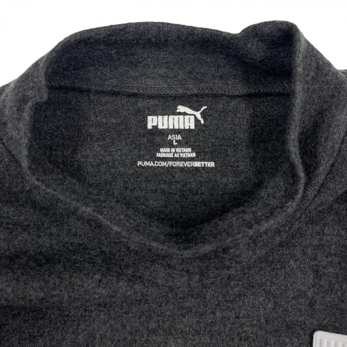 PUMA GOLF プーマ ゴルフ EGW メリノ 長袖 モックネック シャツ 930279 ウール ロゴワッペン L/S トップス ロンT カットソー L グレー_画像3