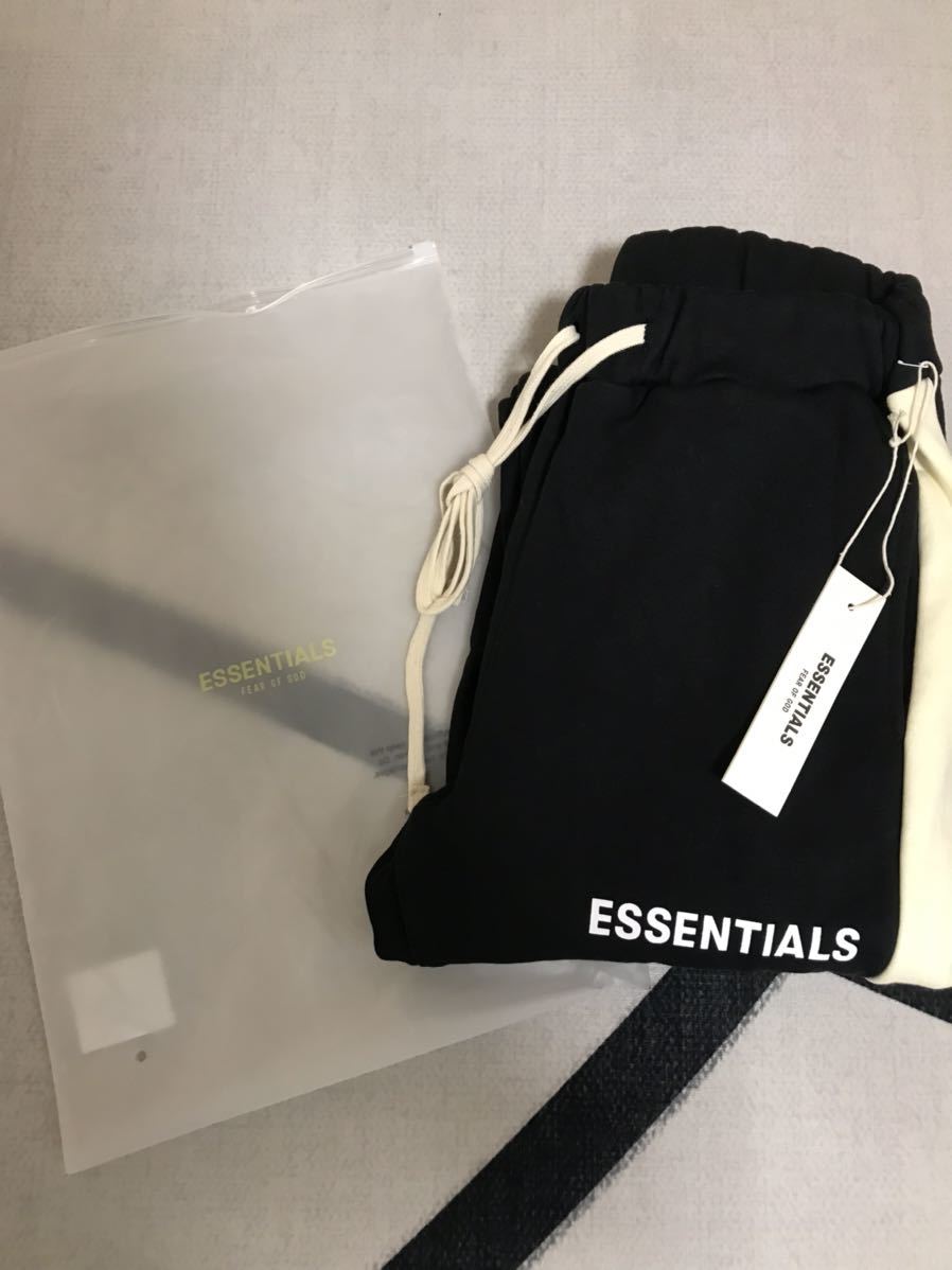 新品ESSENTIALS エッセンシャルズ サイドストライプパンツ ブラック L