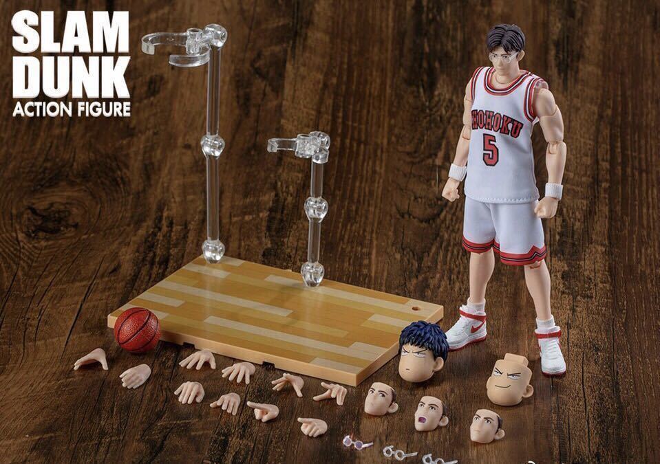 【即納】箱痛み スラムダンク 1/10 可動フィギュア 木暮公延 5号 湘北 白ユニフォーム SLAMDUNK ACTION FIGURE 非s.h.figuarts figmaの画像2