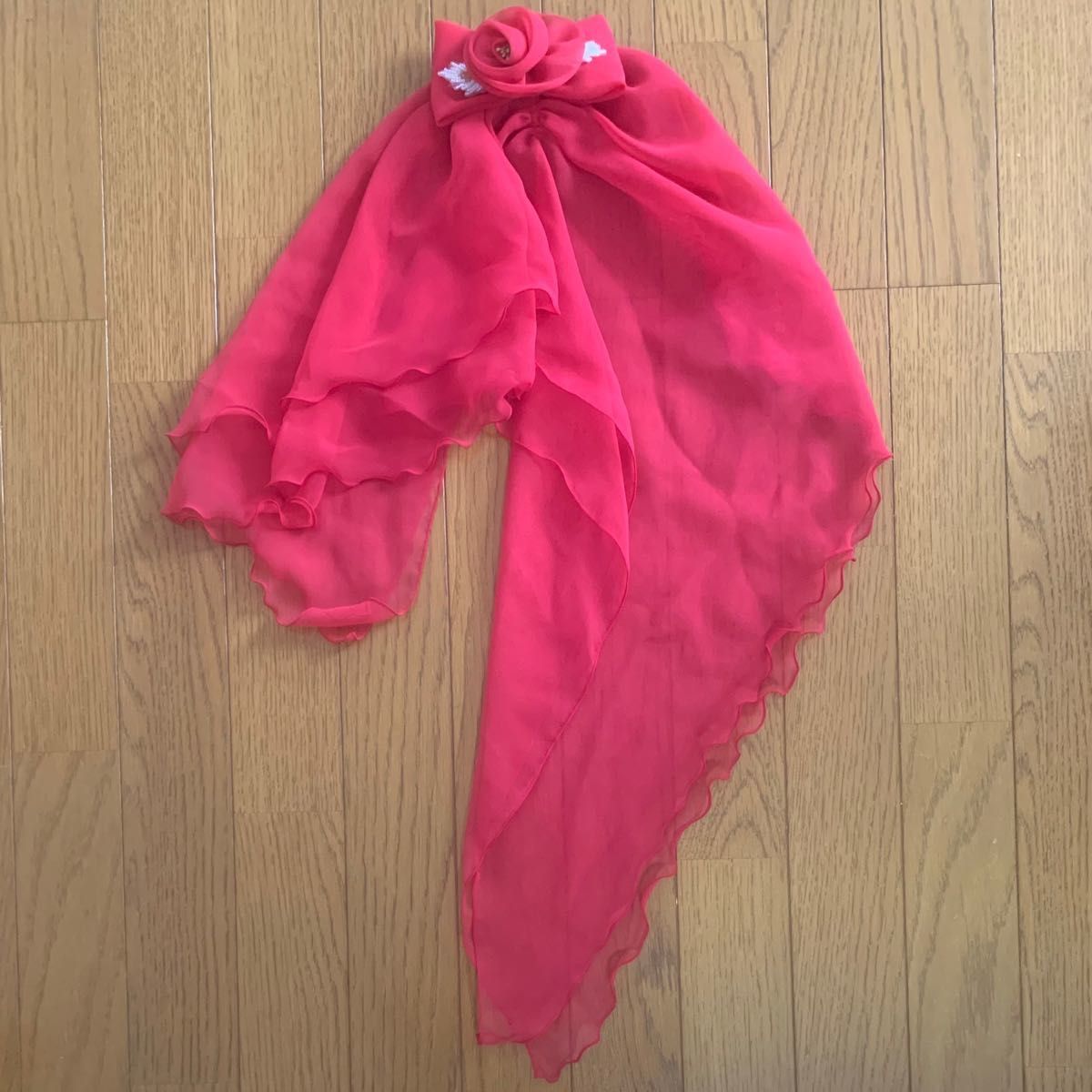 U:NA ユーナ　社交ダンス　衣装　Mサイズ　ピンク　赤　コサージュ
