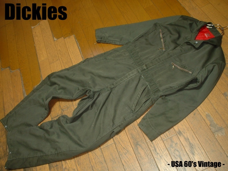 お宝60sビンテージ中綿入りDickiesオールインワン繋ぎツナギM(38-40)防寒スーツ正規ディッキーズUSAビンテージワークスーツオーバーオール_画像1