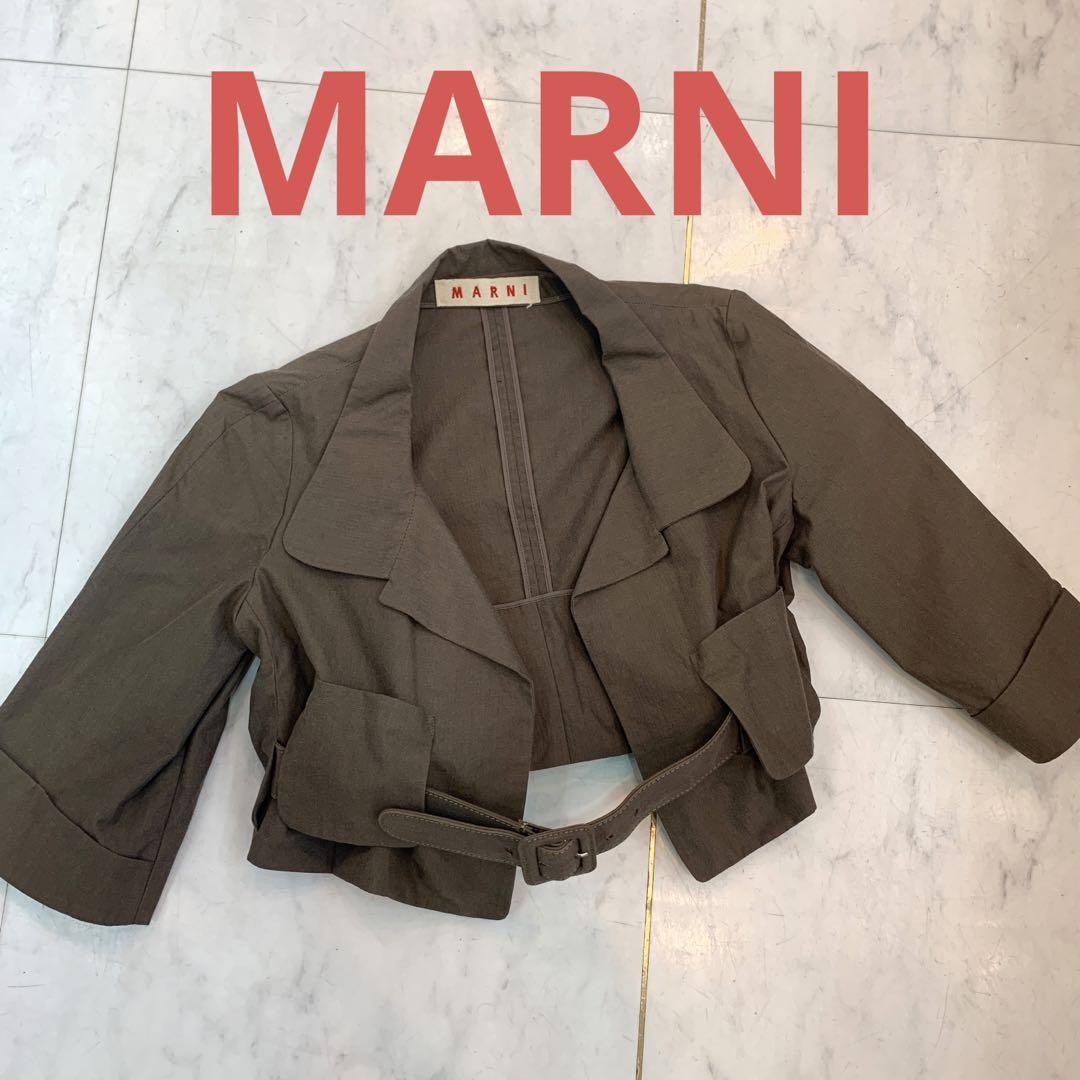 ☆超美品☆MARNI マルニ ボレロ ショートジャケット コットン ブラウン系_画像1