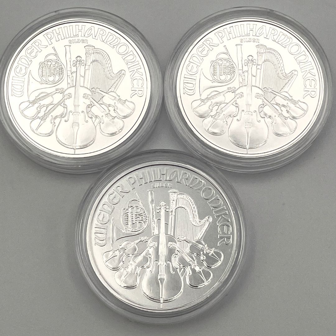 3枚セット】未使用 オーストリア ウィーン銀貨 2021年 銀貨 31.1g 新品