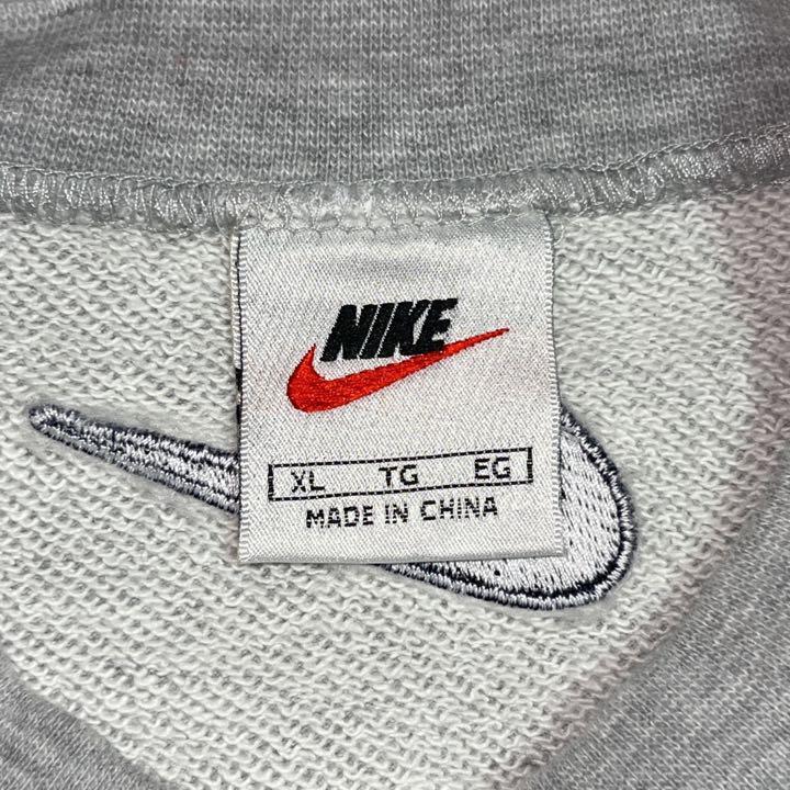 90s NIKE ナイキ スウェット トレーナー グレー 刺繍ロゴ XL(中古/送料 ...