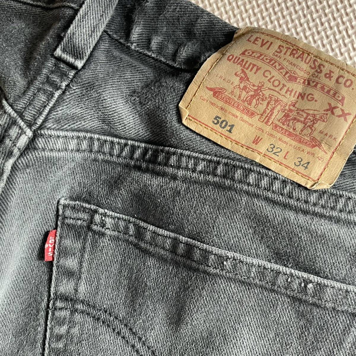 送料無料 Levi's 90S 501 ブラック デニム パンツ W31 ジーパン BLACK 黒 リーバイス ビンテージ VINTAGE 80S USA アメリカ 製 levis_画像9