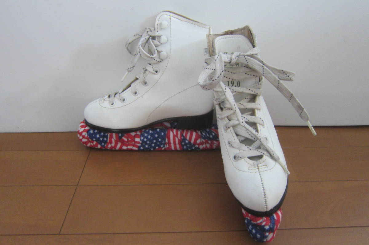 SSS サンエス スケートシューズ スケート靴 FLORA フローラ FH-1200 白 サイズ19㎝ O2301Cの画像1