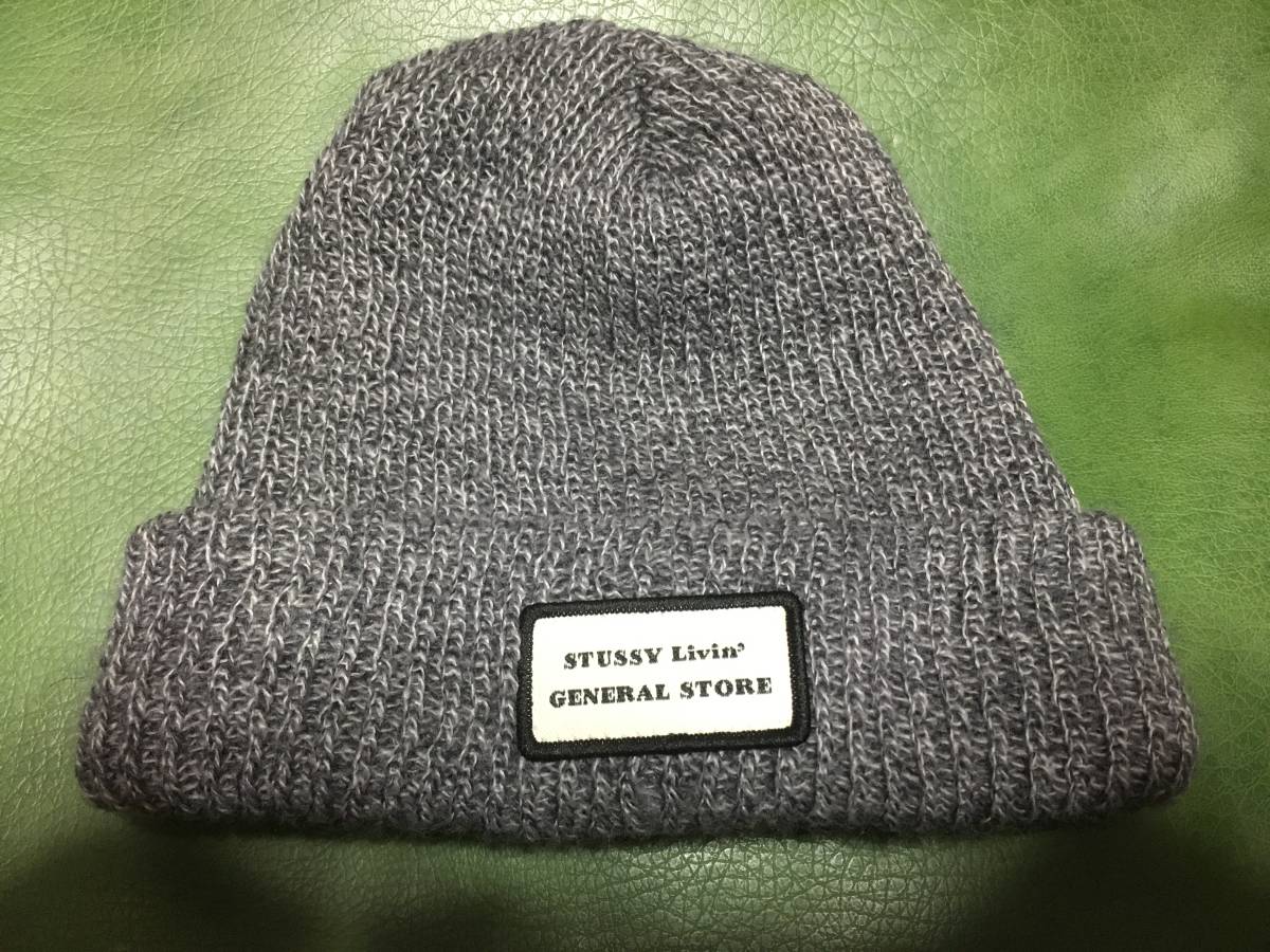 2301USAアメリカ製STUSSY LIVIN’ GENERAL STOREステューシーheatherヘザー霜降アクリル リブ ニット キャップ帽子ワッチCAPビーニー_画像1