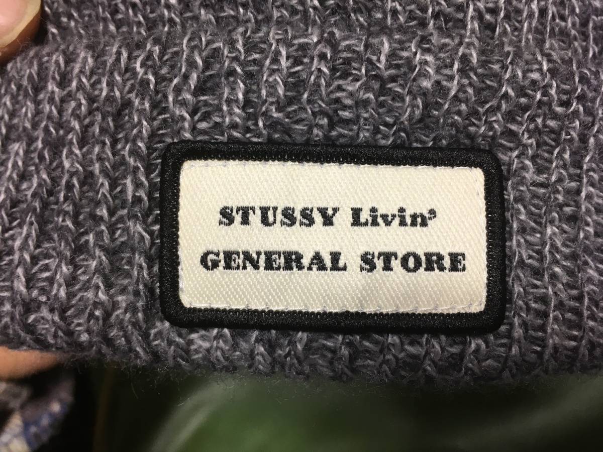 2301USAアメリカ製STUSSY LIVIN’ GENERAL STOREステューシーheatherヘザー霜降アクリル リブ ニット キャップ帽子ワッチCAPビーニー_画像4