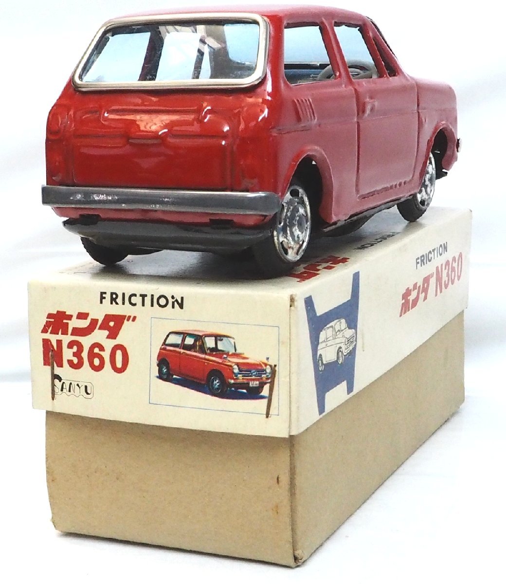 三友 4002【HONDA N360 ホンダ 赤レッド 小サイズ】ブリキ ミニチュア自動車ミニカー tin toy car ■K.K SANYU【箱付】0220_画像7