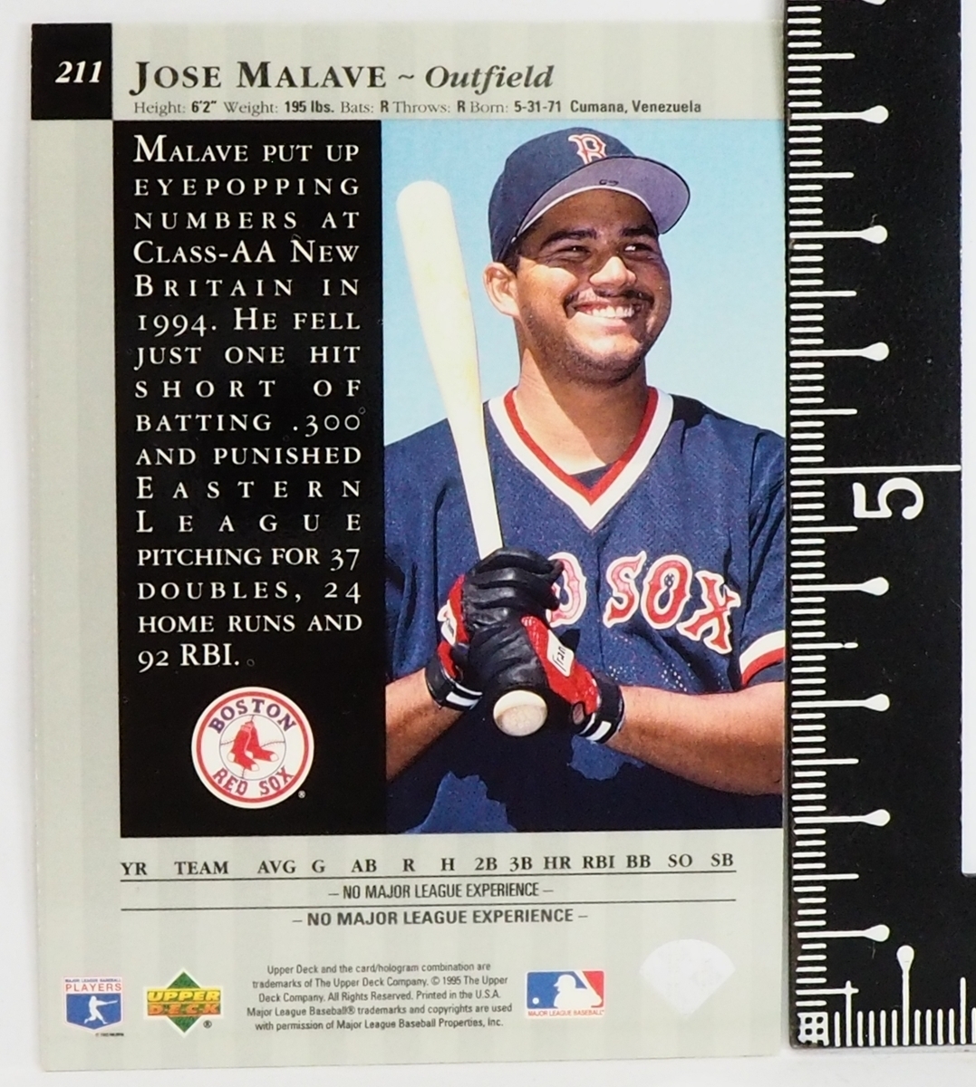 1995 Upper Deck #Insert 211 Special Edition【Jose Malave(Red Sox)】95年MLBメジャーリーグ野球カードBaseball CARDアッパーデック_画像2