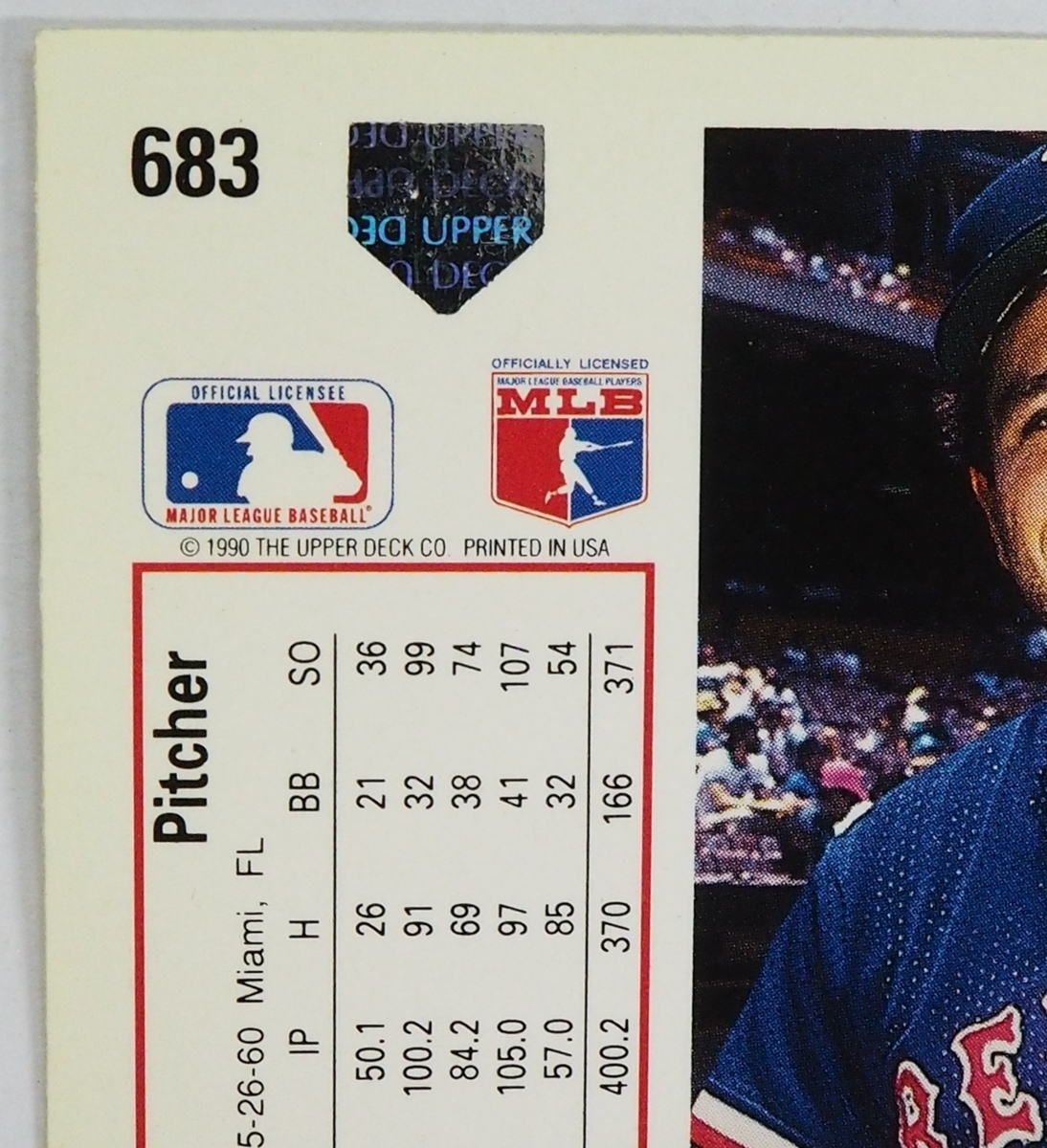 Upper Deck 1991 #683【Rob Murphy(Red Sox)】91年MLBメジャーリーグ野球カードBaseball CARDアッパーデック ベースボール【送料込】_画像3