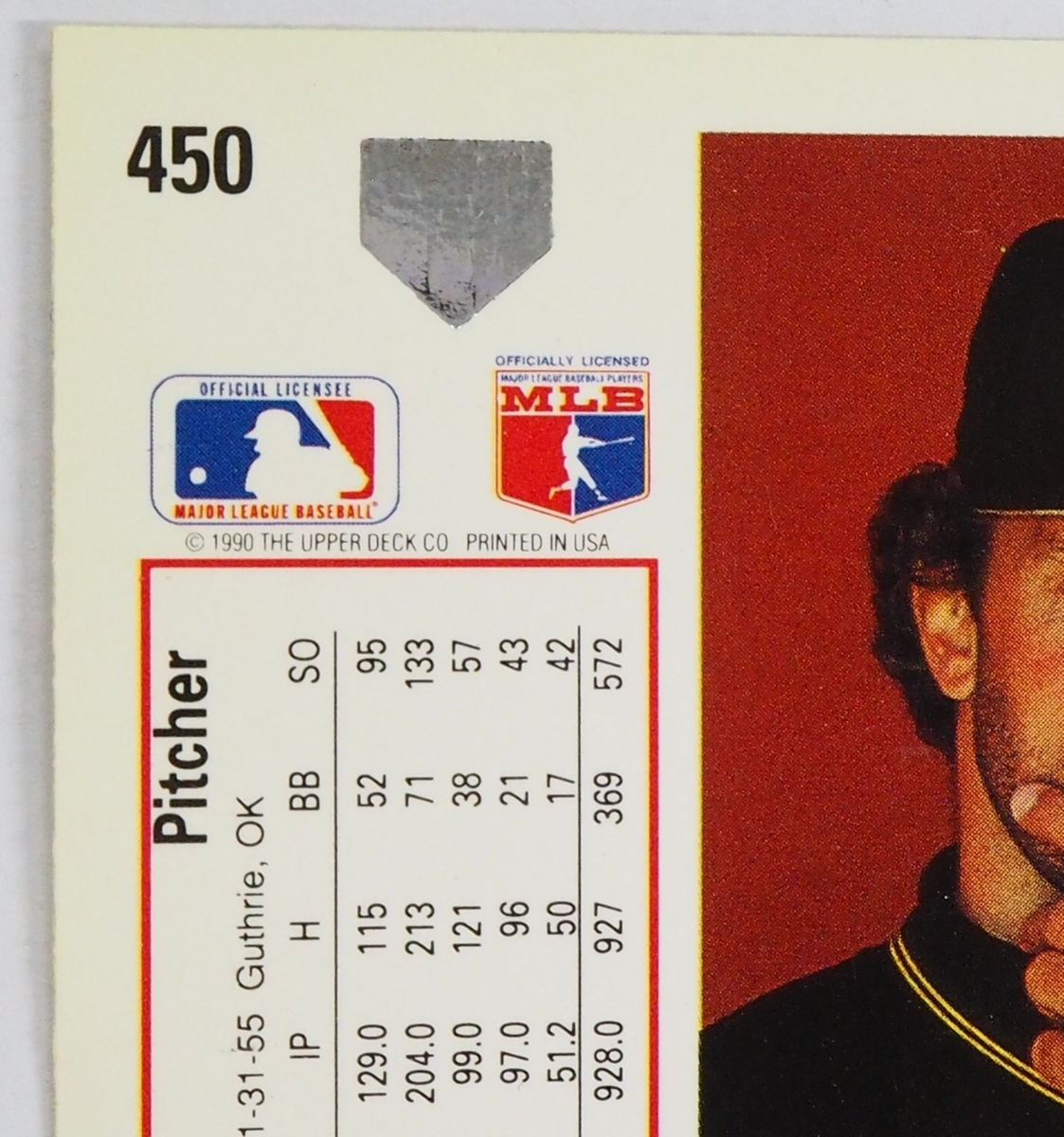 Upper Deck 1991 #450【Ted Power(Pirates)】91年MLBメジャーリーグ野球カードBaseball CARDアッパーデック ベースボール【送料込】_画像3
