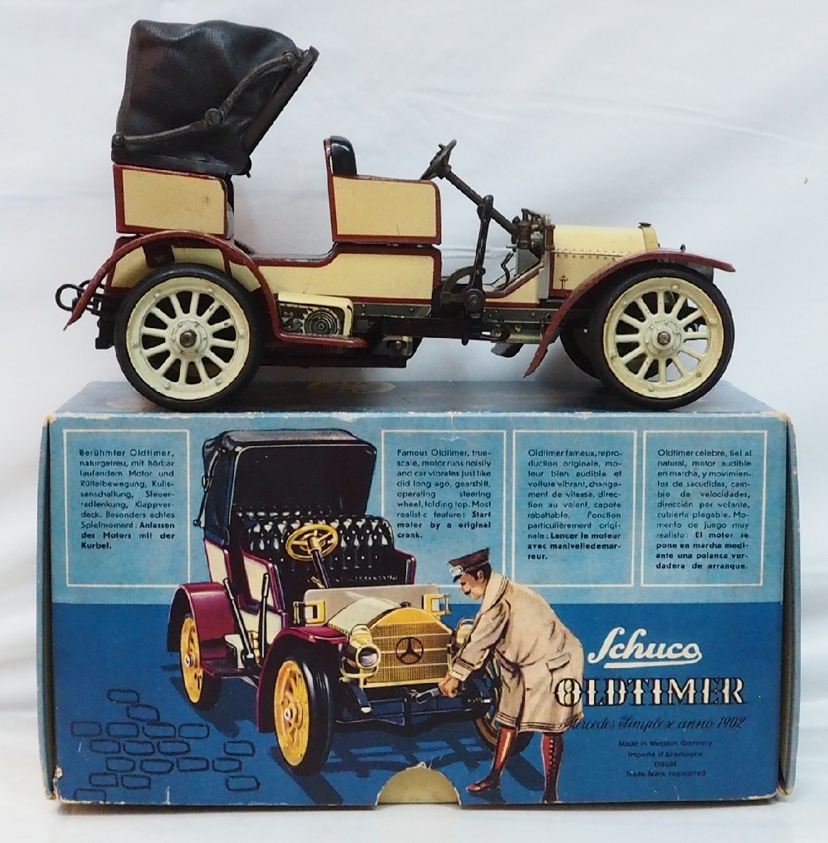 Schuco 1229【OLD TIMER Mercedes Simplex anno 1902メルセデス ベンツ】ブリキ ゼンマイtin toy car自動車ミニカー■シュコー【箱付】0208_画像7