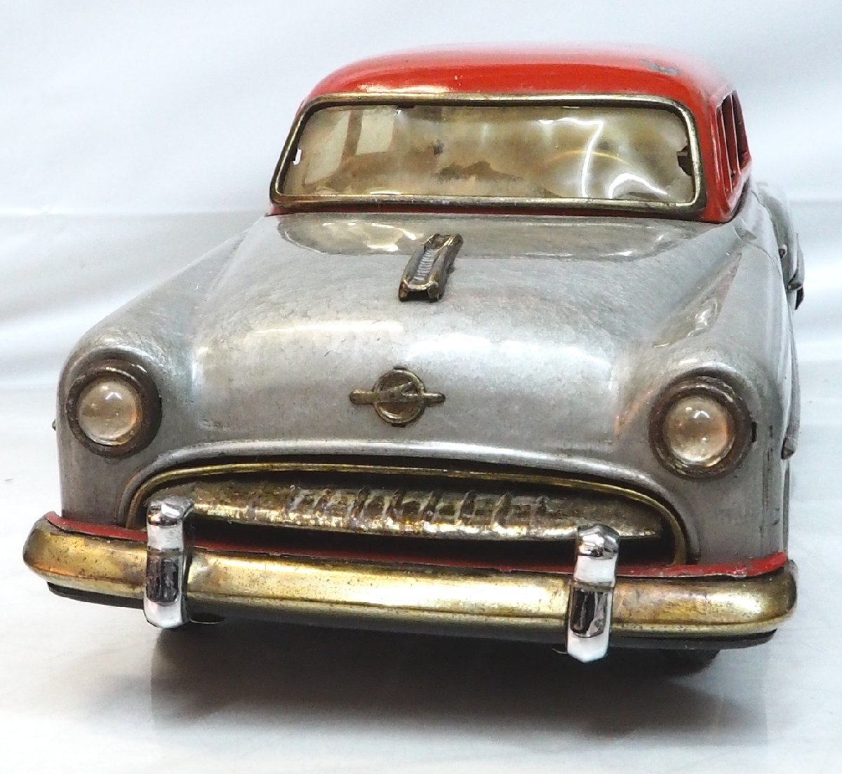 米澤玩具【OPEL Olympia Rekord オペル オリンピア レコルト クーペ シルバー 大】ブリキ tin toy car 自動車Yonezawaヨネザワ【箱無】0295_画像4