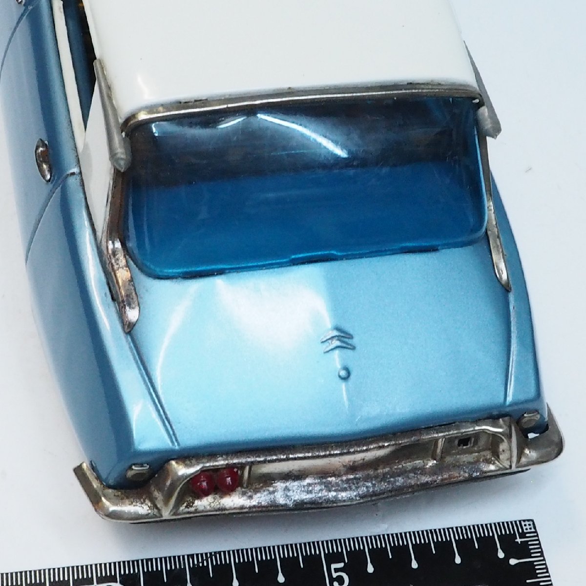 萬代屋【CITROEN DS19 シトロエン 大サイズ 水色】ブリキ tin toy car