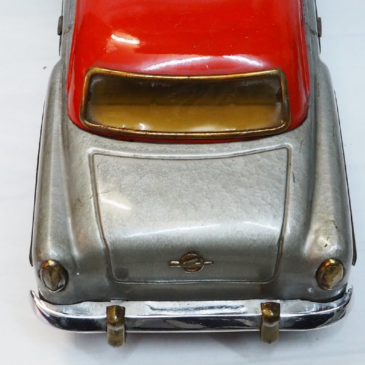 米澤玩具【OPEL Olympia Rekord オペル オリンピア レコルト クーペ シルバー 大】ブリキ tin toy car 自動車Yonezawaヨネザワ【箱無】0295_画像6