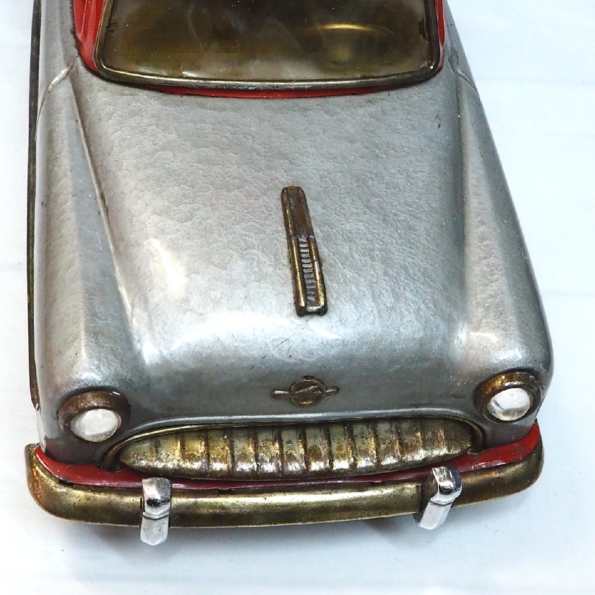 米澤玩具【OPEL Olympia Rekord オペル オリンピア レコルト クーペ シルバー 大】ブリキ tin toy car 自動車Yonezawaヨネザワ【箱無】0295_画像３