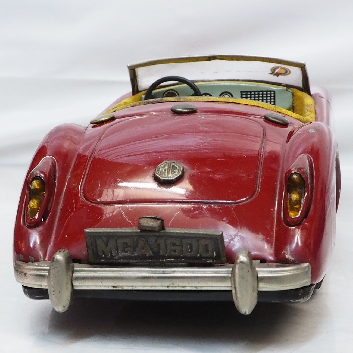 Asahi【MG MGA 1600 Cabriolet カブリオレ 赤レッド】ブリキ フリクション ミニチュア自動車 tin toy car ■ATC旭玩具アサヒ【箱無】0327_画像7