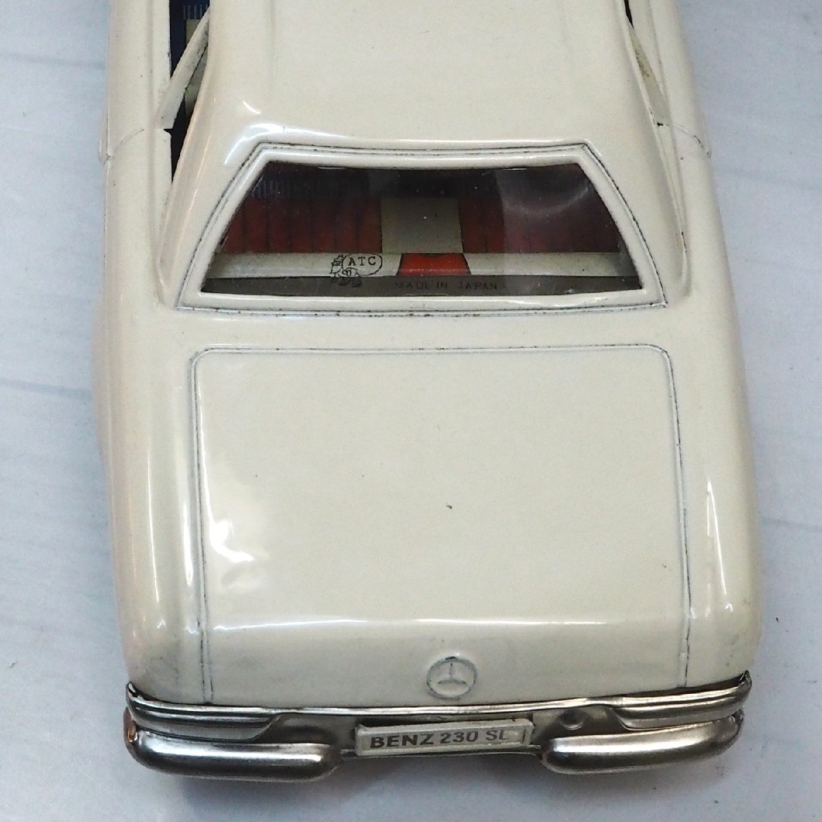 Asahi【Mercedes Benz 230SL メルセデス ベンツ 白ホワイト】ブリキ フリクションtin toy carミニチュア自動車ATC旭玩具アサヒ【箱無】0322_画像6