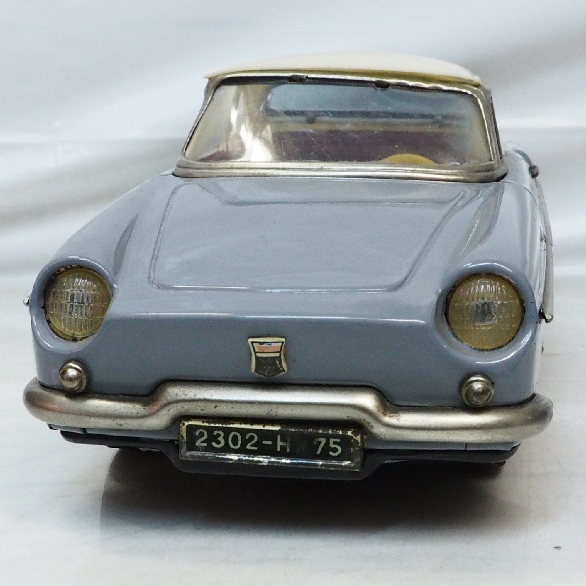 Asahi【Renault FLORIDE ルノー フロリード グレー プラ製屋根 脱着可】ブリキ tin toy car ミニチュア自動車ATC旭玩具アサヒ【箱無】0330