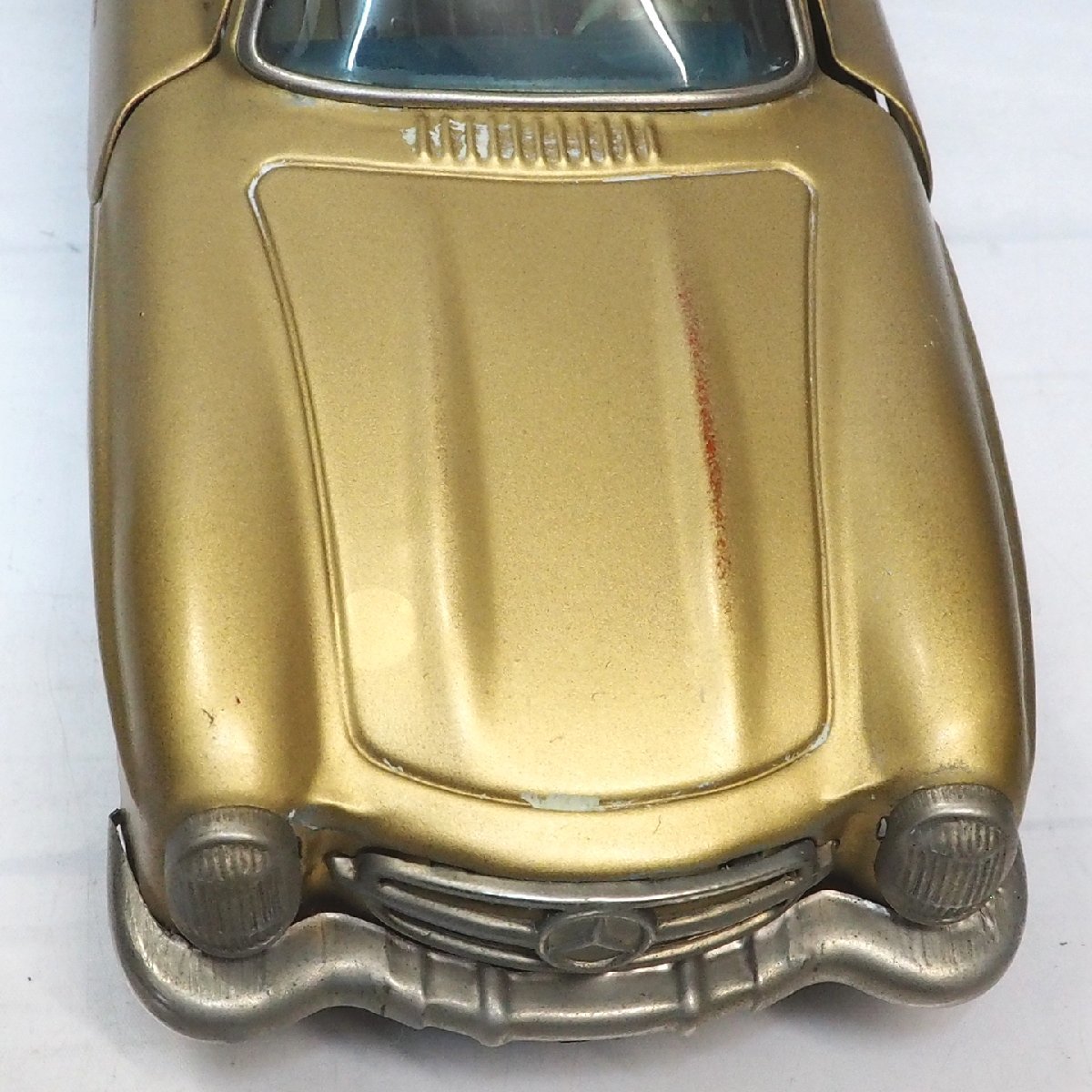 BANDAI【Mercedes-Benz 300SL Gull Wingリペイント金色リモコン欠 メルセデスベンツ ガルウイング ドア開閉】ブリキtin toy car(箱無)0341_画像３