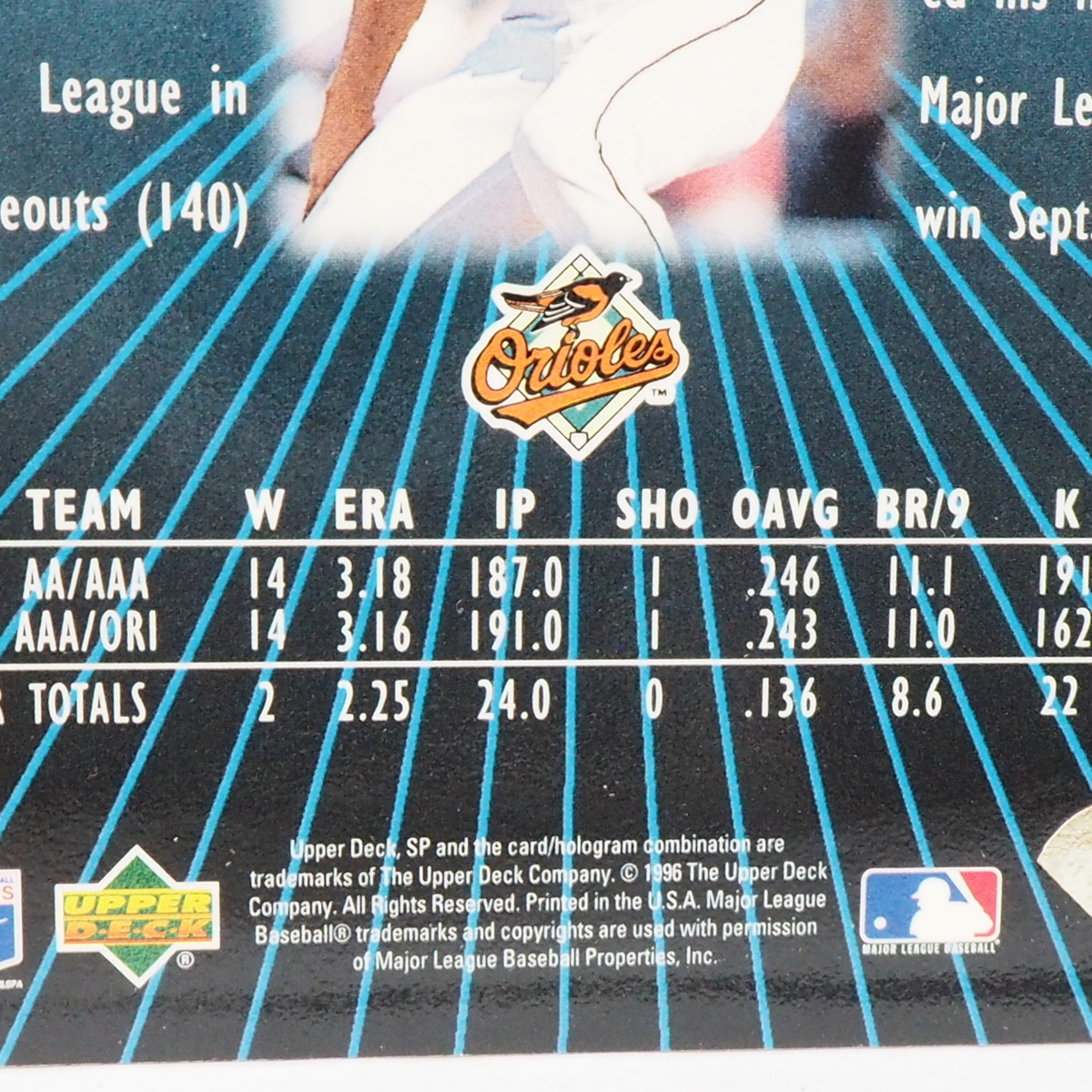 1996 Upper Deck SP #8 Premiere Prospect【Jimmy Haynes(Orioles)】96年MLBメジャーリーグ野球カードBaseball CARDアッパーデック送料込_画像3