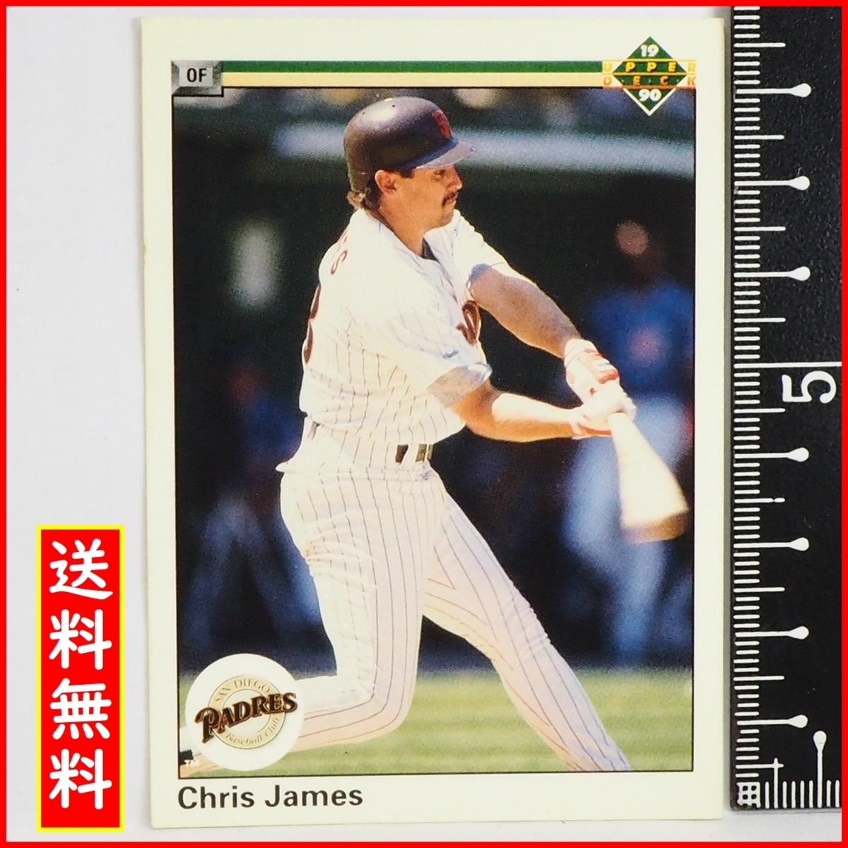 Upper Deck 90 #435【Chris James(Padres)】1990年MLBメジャーリーグ野球カードBaseball CARDアッパーデック ベースボール【送料込】_画像1