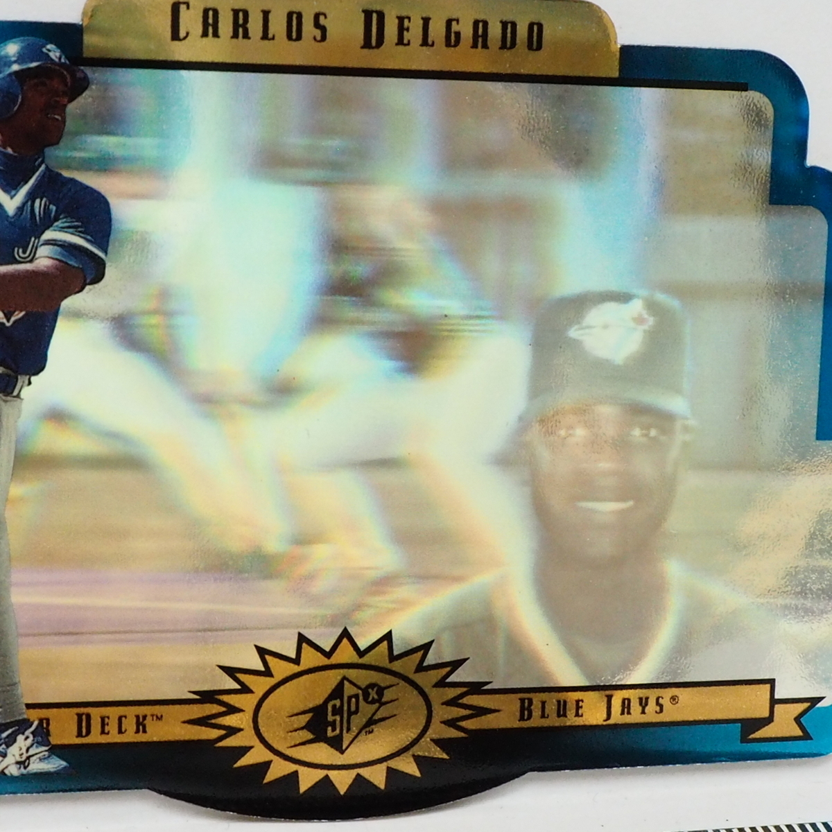 Upper Deck SPX #60【Carlos Delgado(BLUE JAYS)Gold parallel金ゴールド】1996年DIE CUT 3DレンチキュラーMLBメジャーリーグ野球カード_画像2