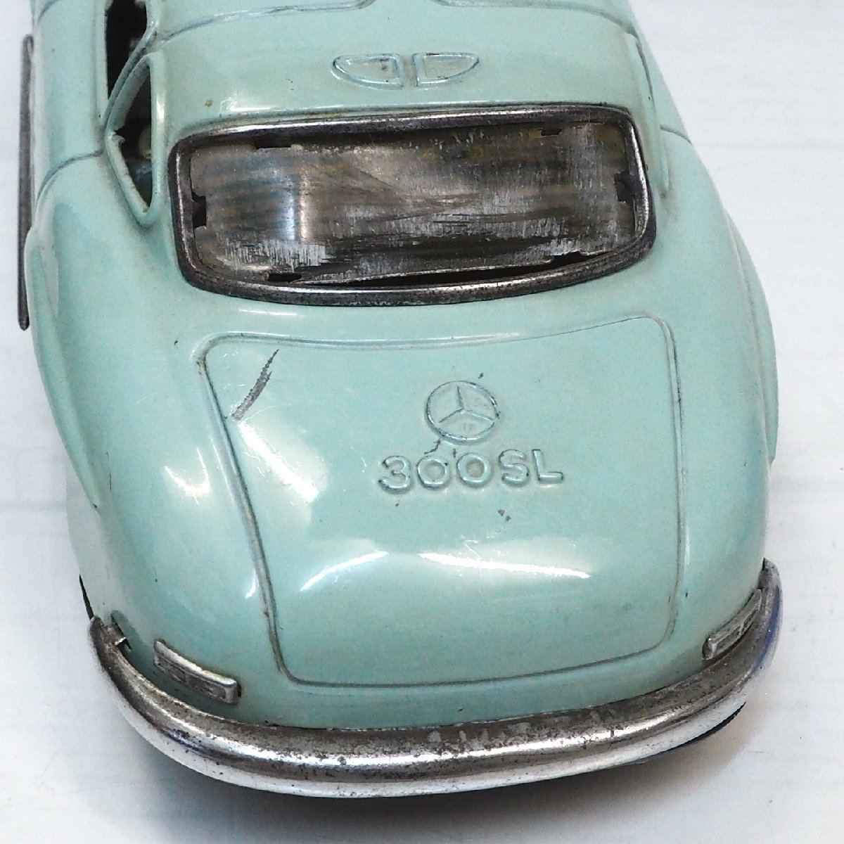 マルサンKosuge【Mercedes Benz 300SL メルセデス ベンツ水色フリクション不良】ブリキ ミニチュアtin toy car■MARUSAN小菅【箱無】0351_画像6