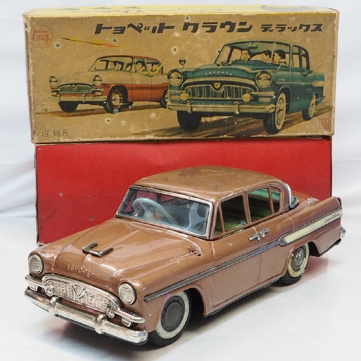 . плата магазин [TOYOPET CROWN DELUXE Toyopet Crown Deluxe красный зеркало нет ] жестяная пластина tin toy car автомобиль #BC BANDAI красный коробка Bandai [ с ящиком ]0374