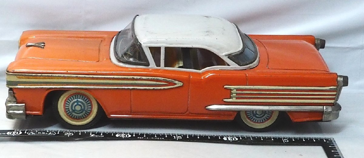 Asahi【58 Oldsmobile 98 Sedan オールズモビル セダン 橙フリクション動作不良】ブリキ tin toy car 自動車 ATC 旭玩具アサヒ【箱無】0319の画像5